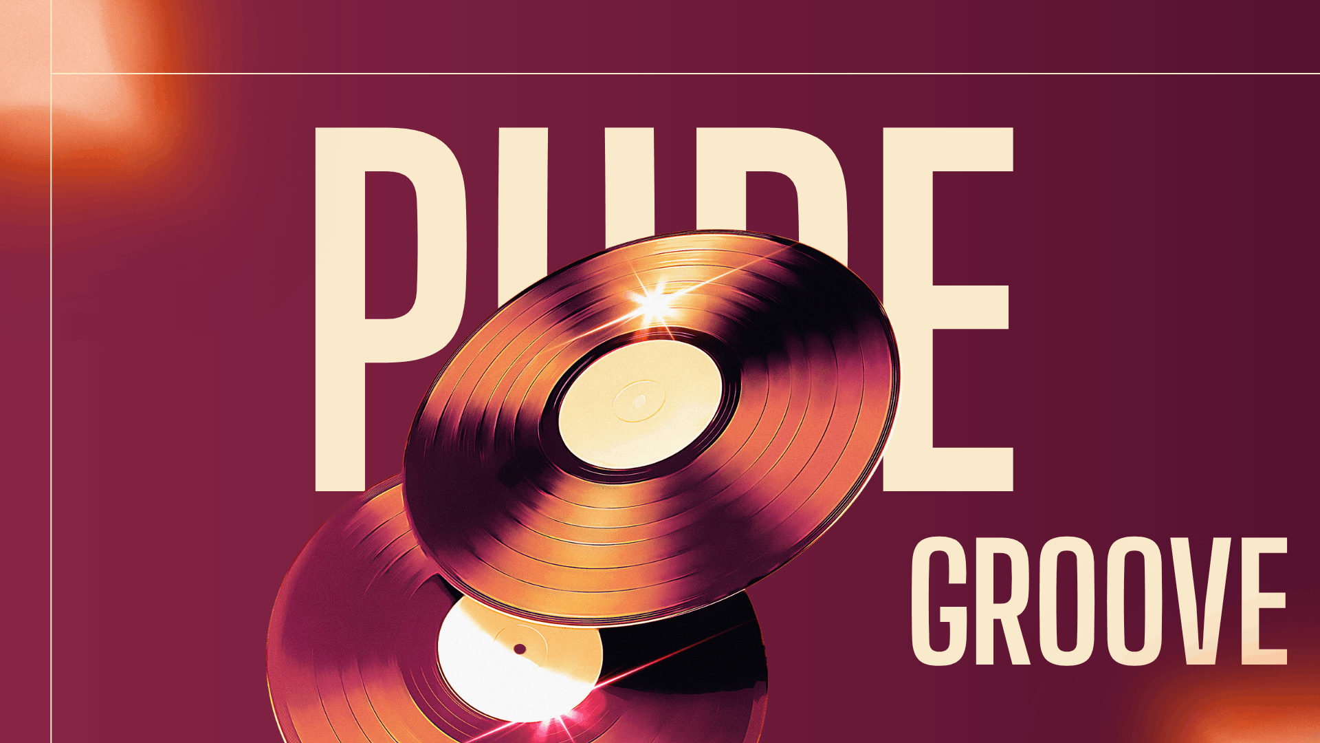 Afbeelding waar 2 platen in worden weergeven met de tekst "Pure Groove" daarchter